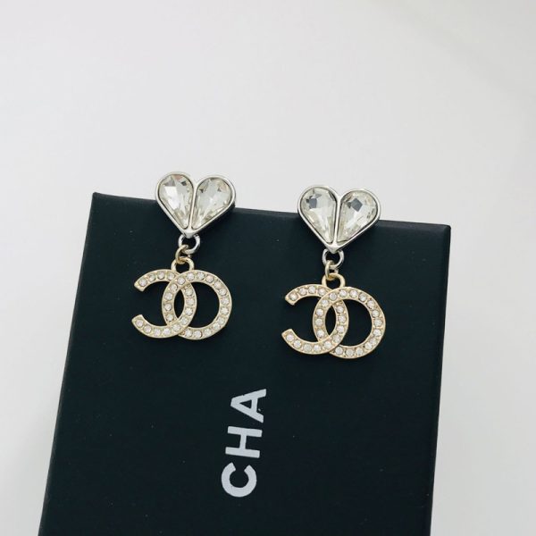 diamond cc earrings